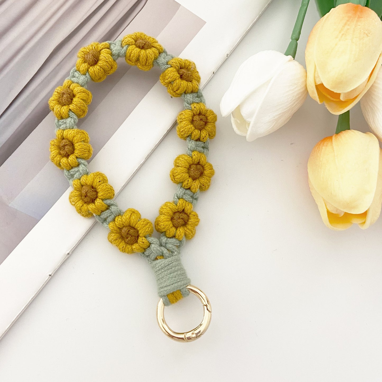 Owllaser Daisy Style Bohemian Resort Style Mobile Phone Rope Or Keychain
