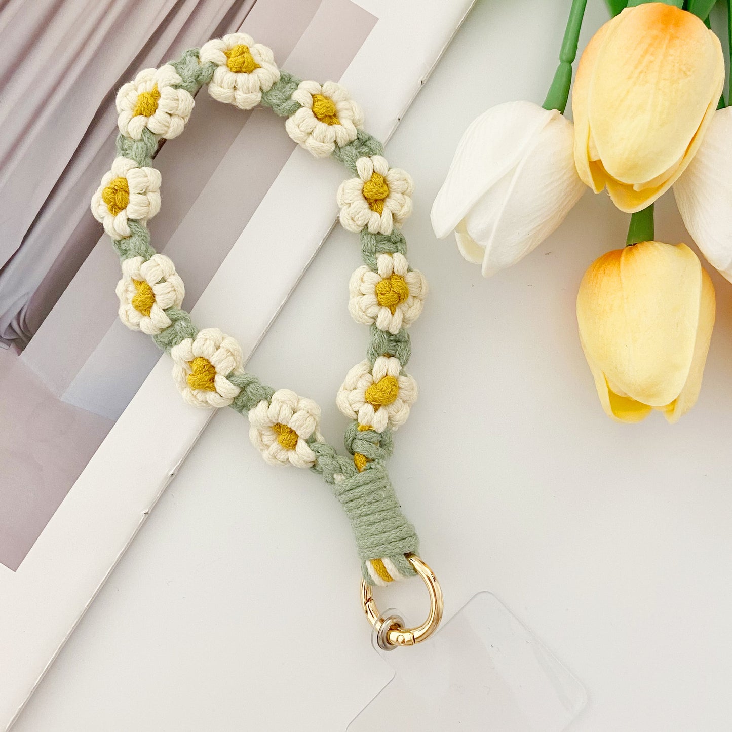 Owllaser Daisy Style Bohemian Resort Style Mobile Phone Rope Or Keychain