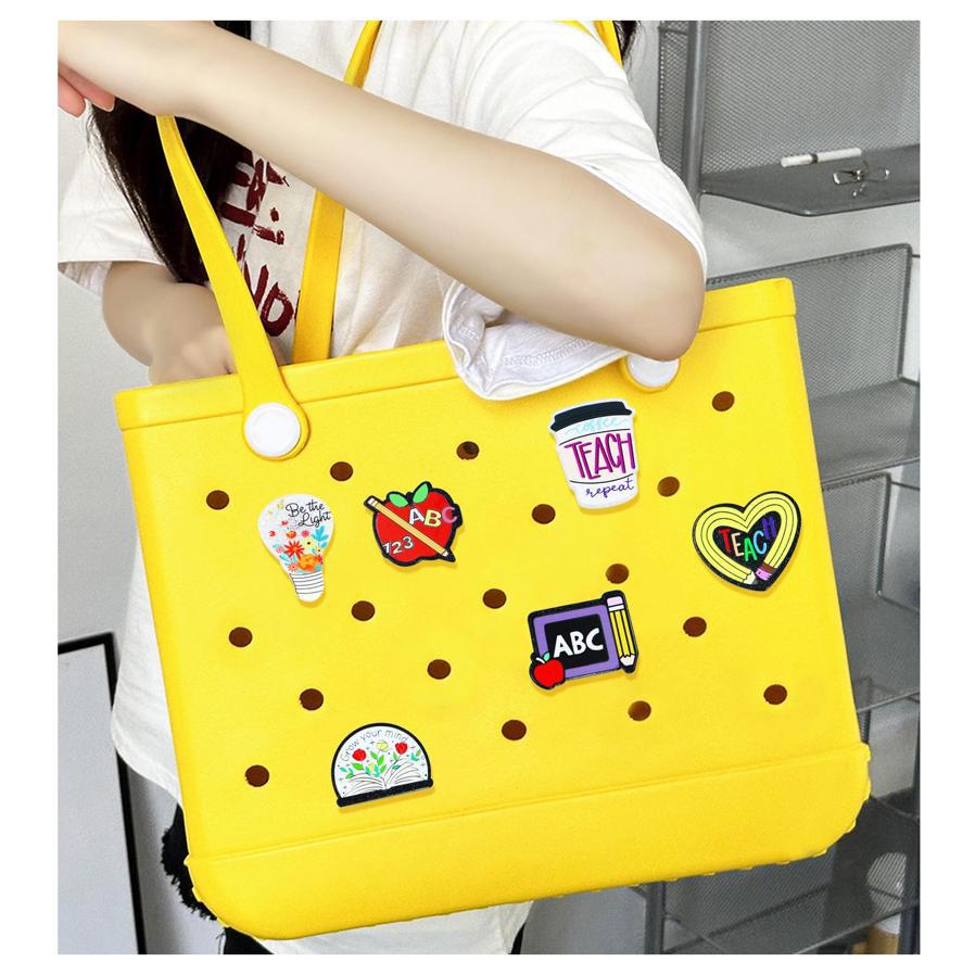 Owllaser School Themed Accessories Charms for Bogg Bag 6Pcs