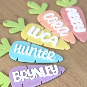 Owllaser Easter Basket Carrot Tag, Personalized Carrot Easter Basket Tag, Easter Basket Name Tag, Personalized Basket Tag