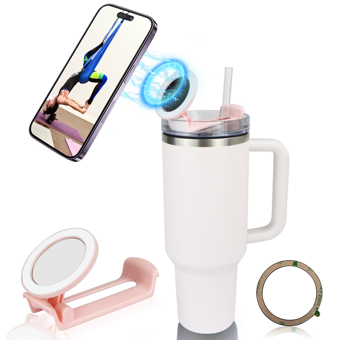 Owllaser Phone Holder with Mirror for Stanley 40oz