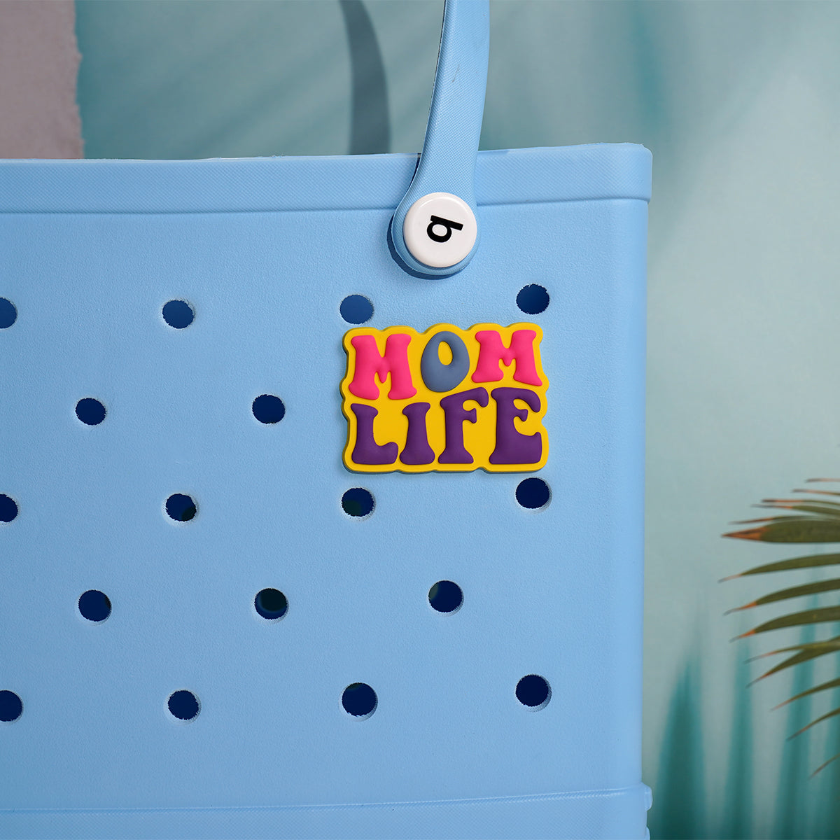 Owllaser Colorful "MOM LIFE" Charm for HandBags, Accessories PVC Rubber for Bogg Bags