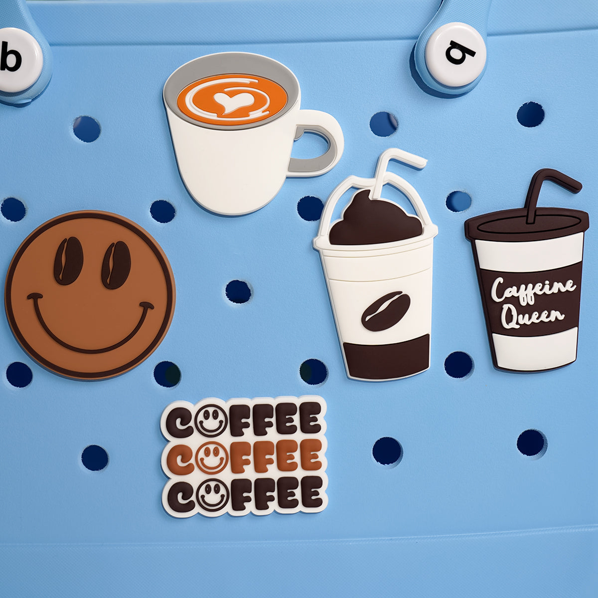 Owllaser "COFFEE" Charm for HandBags, Accessories 3D PVC Rubber for Bogg Bags