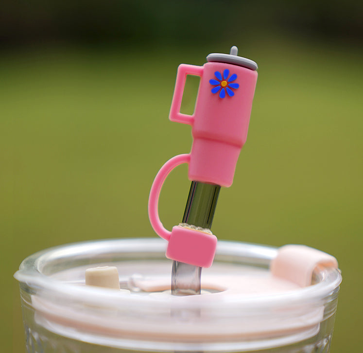 Owllaser Flower Cup-shaped Straw Topper Accessory for 10mm Straw