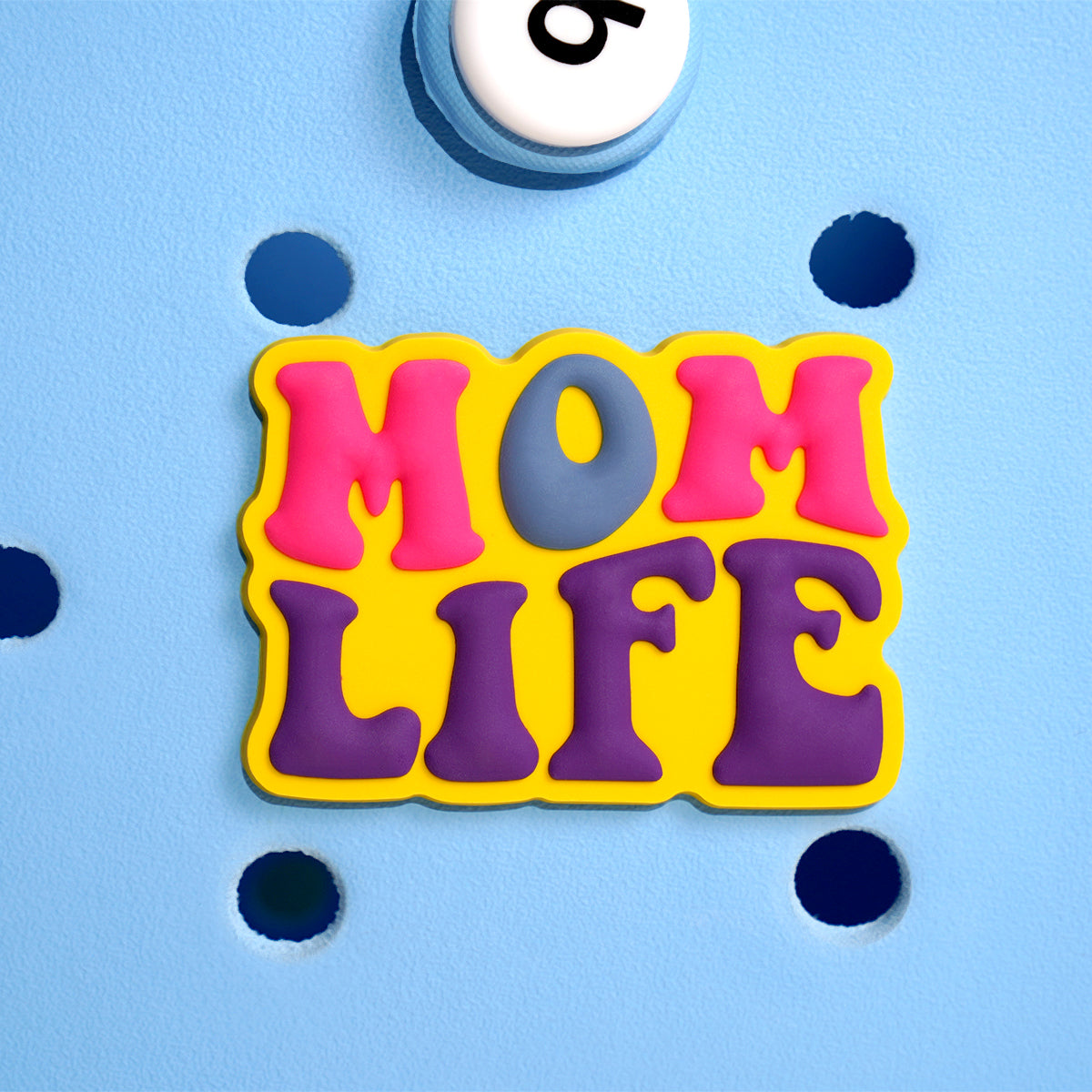 Owllaser Colorful "MOM LIFE" Charm for HandBags, Accessories PVC Rubber for Bogg Bags