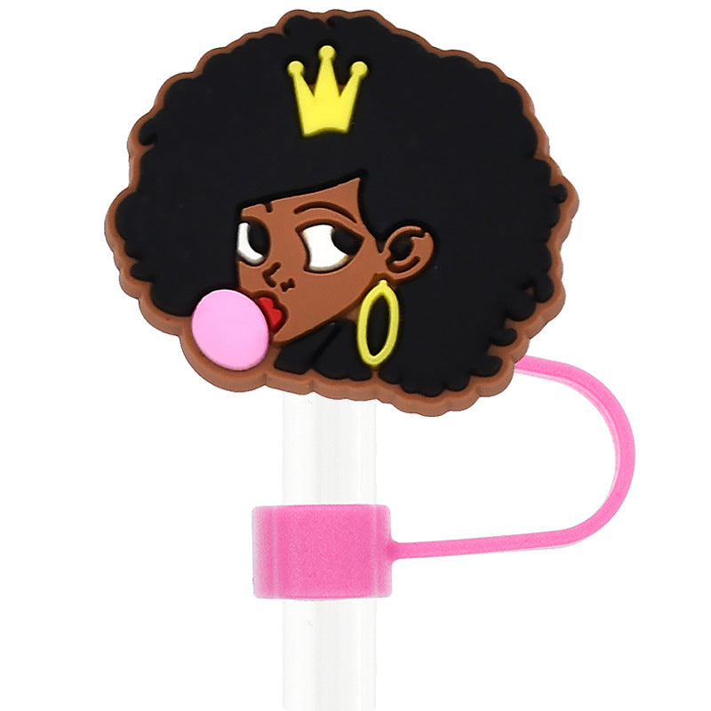 Owllaser Pink Girl Straw Topper Set for 10mm Straw (8Pcs)
