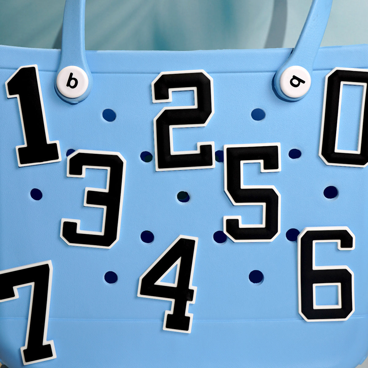Owllaser 3D Black and White Numbers Charm for Handbags, Accessories for Bogg Bags