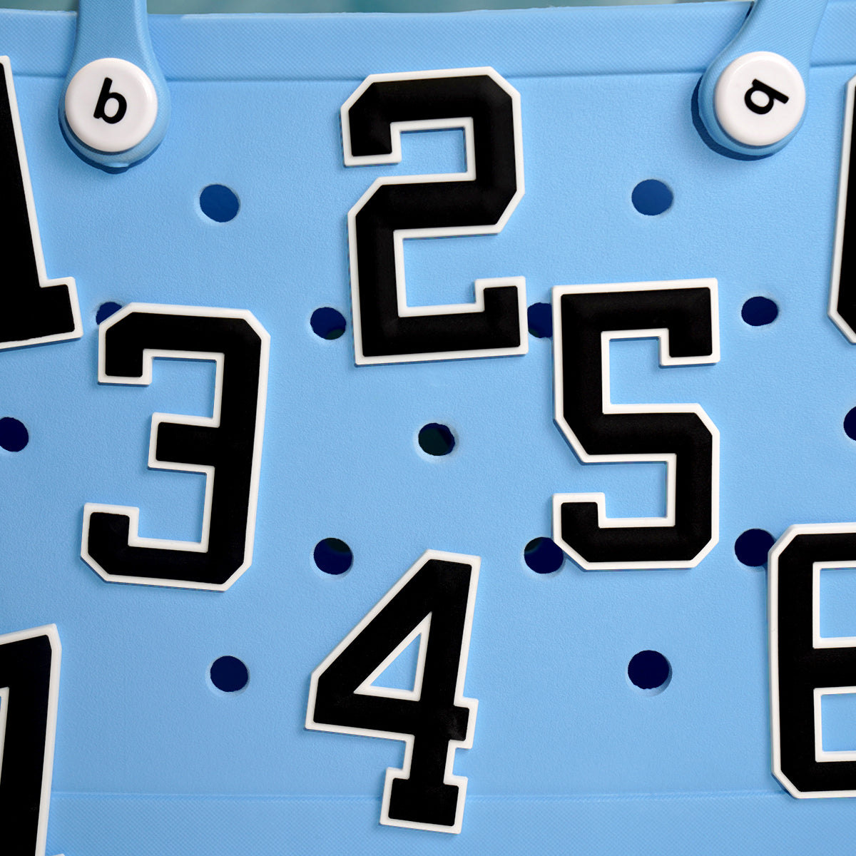 Owllaser 3D Black and White Numbers Charm for Handbags, Accessories for Bogg Bags