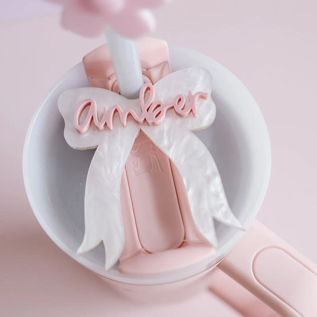 OwlLaser Bow tumbler name plate Tags for Stanley