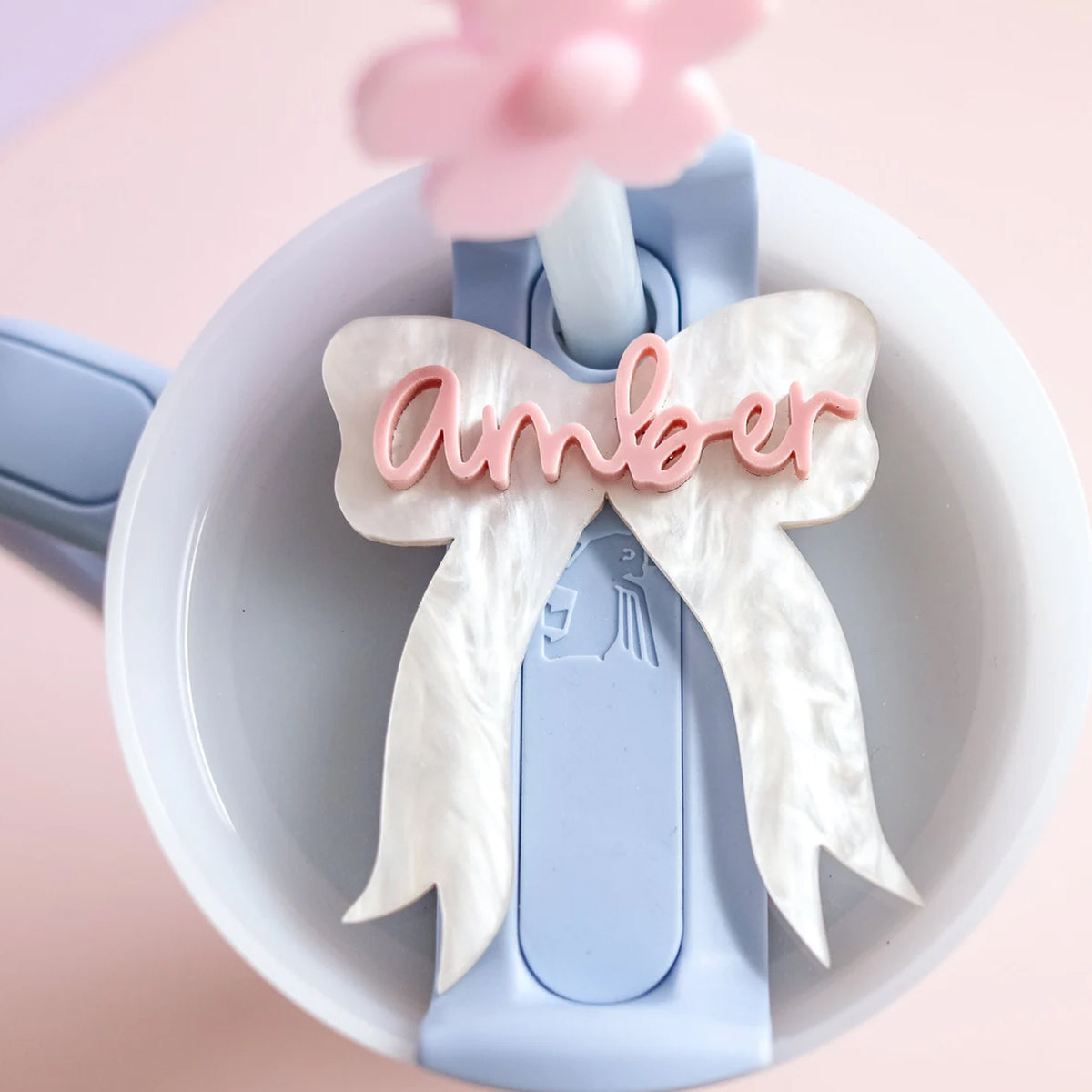 OwlLaser Bow tumbler name plate Tags for Stanley