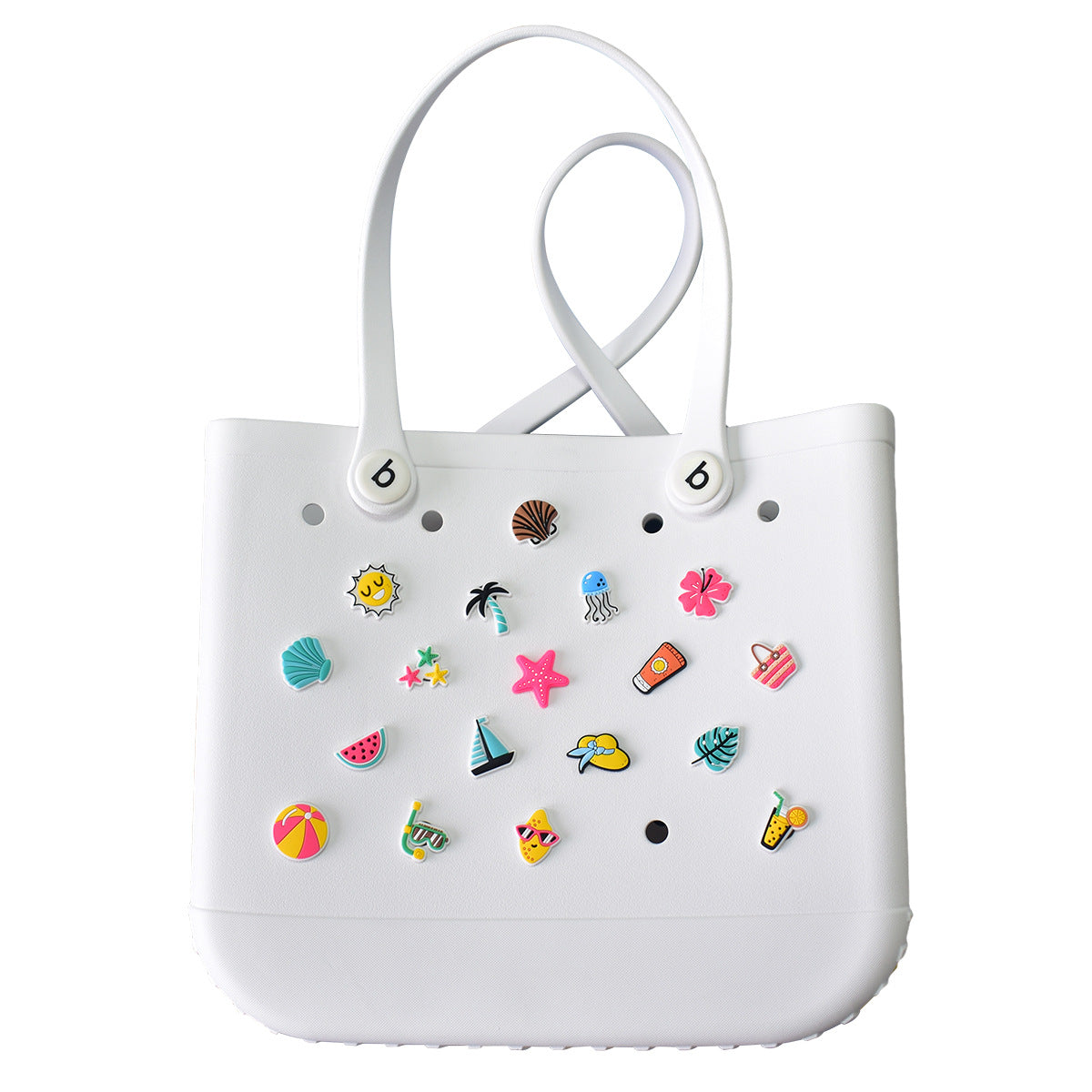 Owllaser Bundle(18Pcs) Summer Leisure Series Charms for Bogg Bag, Handbag Tote Bag Accessories