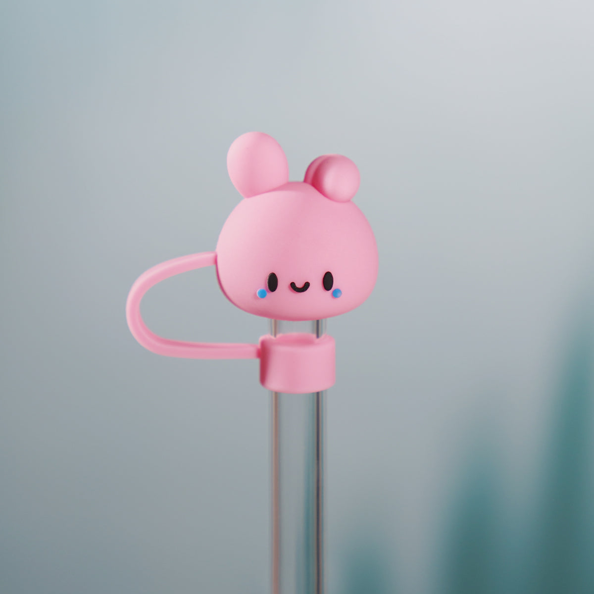 Owllaser Cute Rabbit Head Straw Topper, Straw Accessory for 10mm Straw