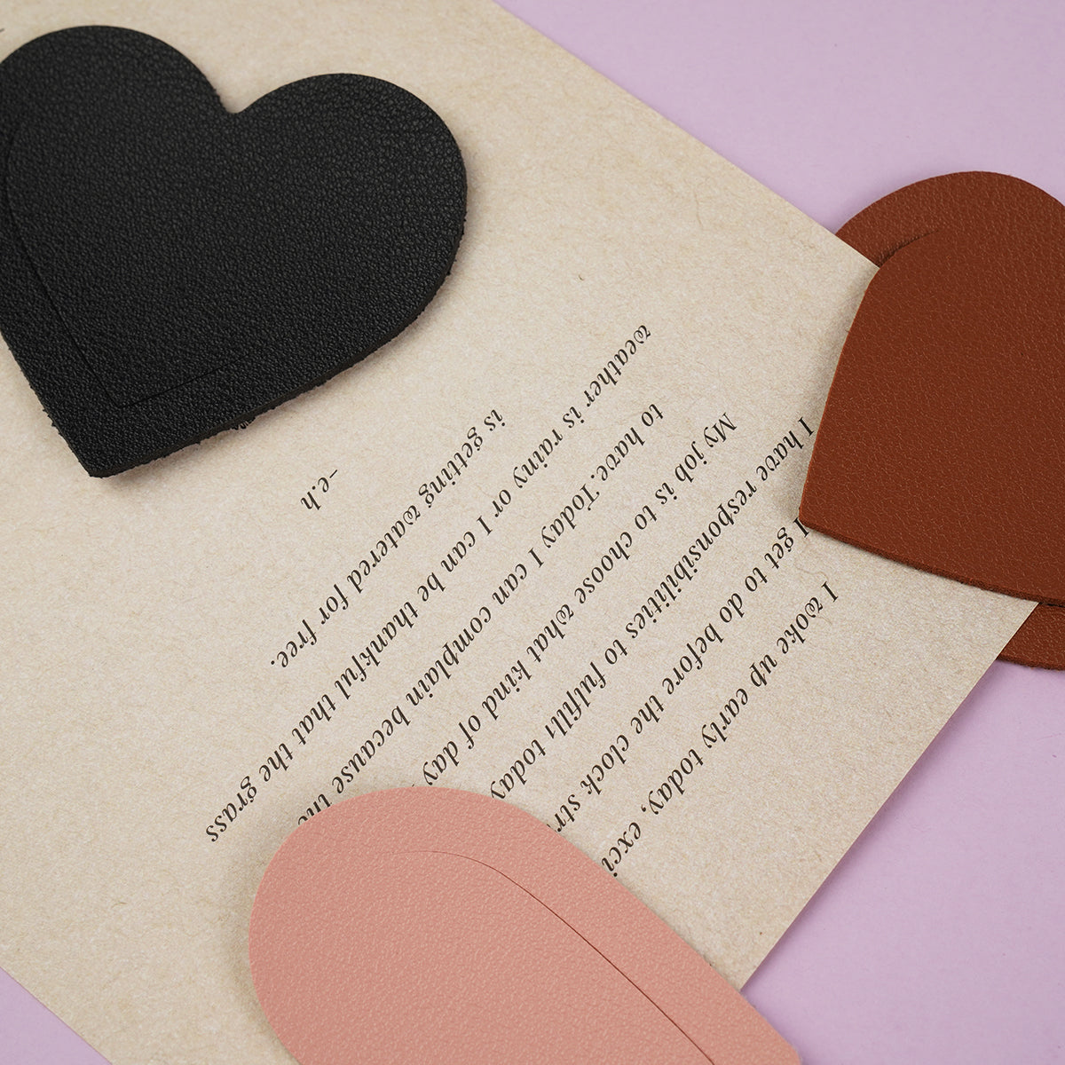 Owllaser Leather Colorful Heart-Shaped Bookmarks