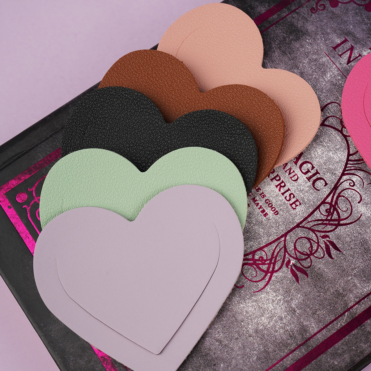 Owllaser Leather Colorful Heart-Shaped Bookmarks