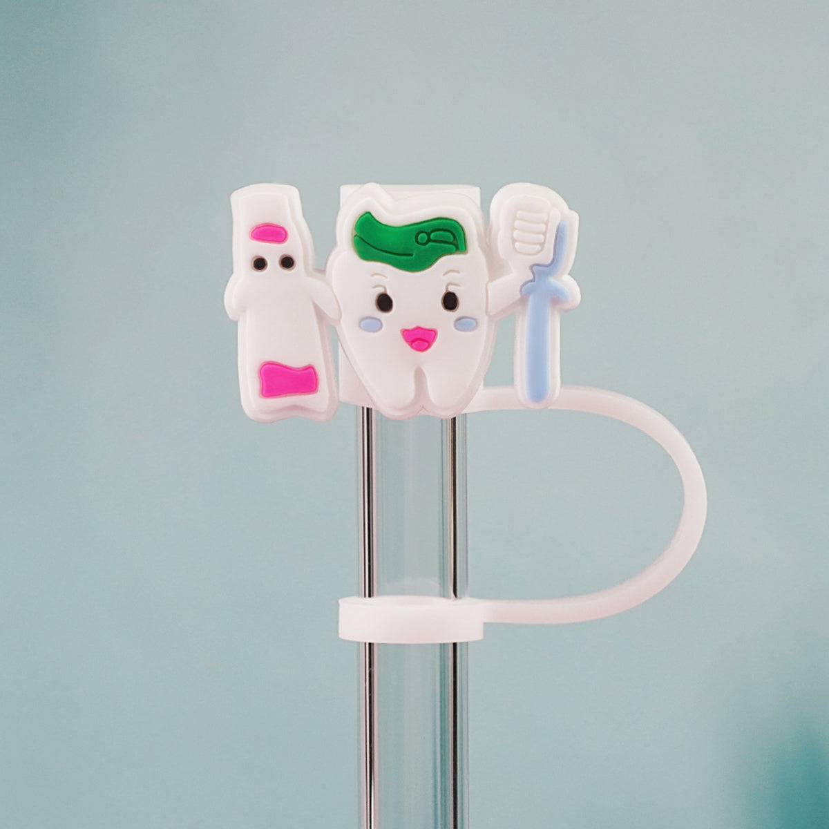 Owllaser Toothbrush Style Straw Topper, PVC Straw Accessory for 10mm Straw