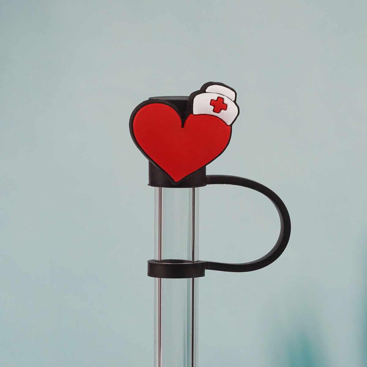Owllaser Heart Straw Topper, PVC Straw Accessory for 10mm Straw