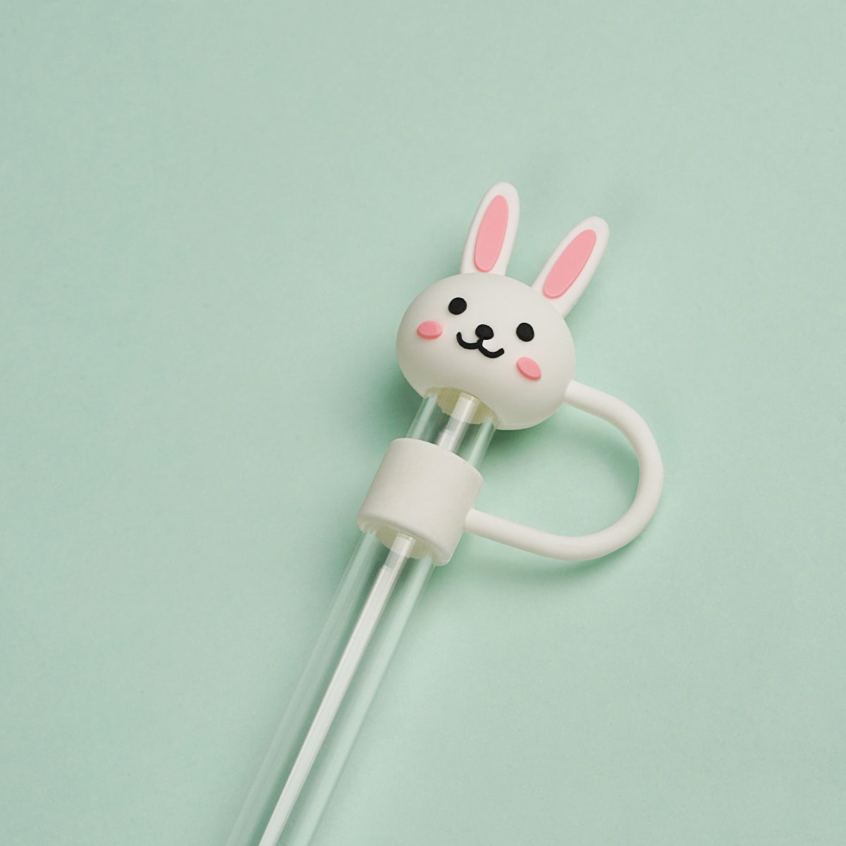 Owllaser Cute Rabbit Straw Topper Accessory for 10mm Straw