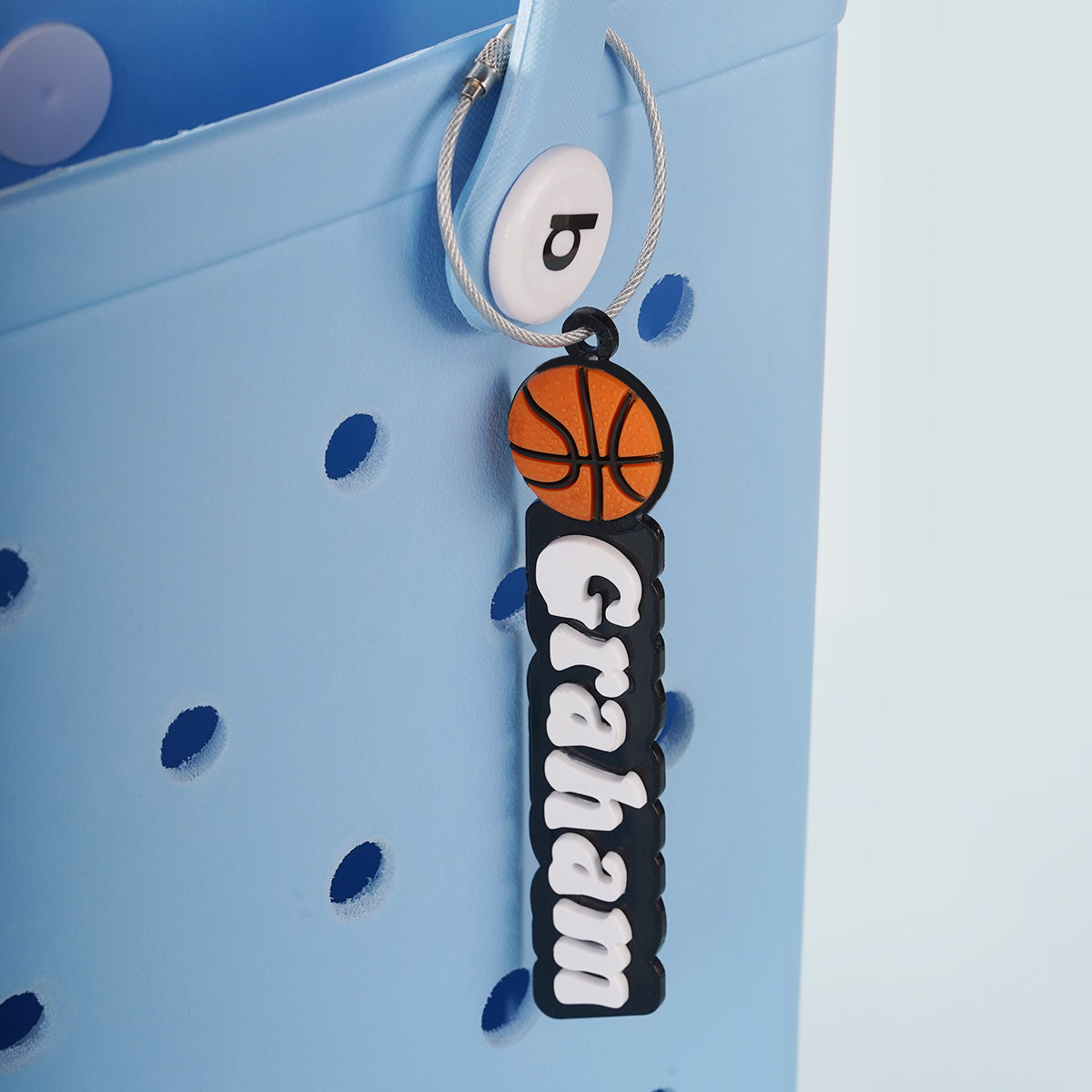 OwlLaser Ball Games Style-Keychain, Backpack Buckle with Customizable Name