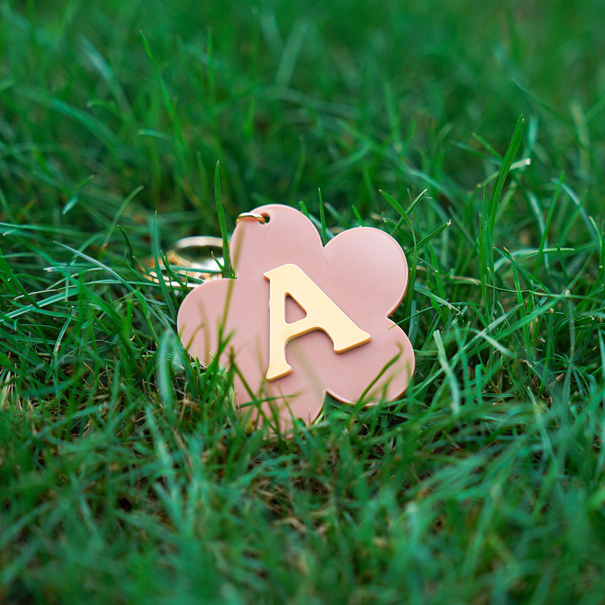 Owllaser Flower Style-Keychain, Backpack Buckle with Initial