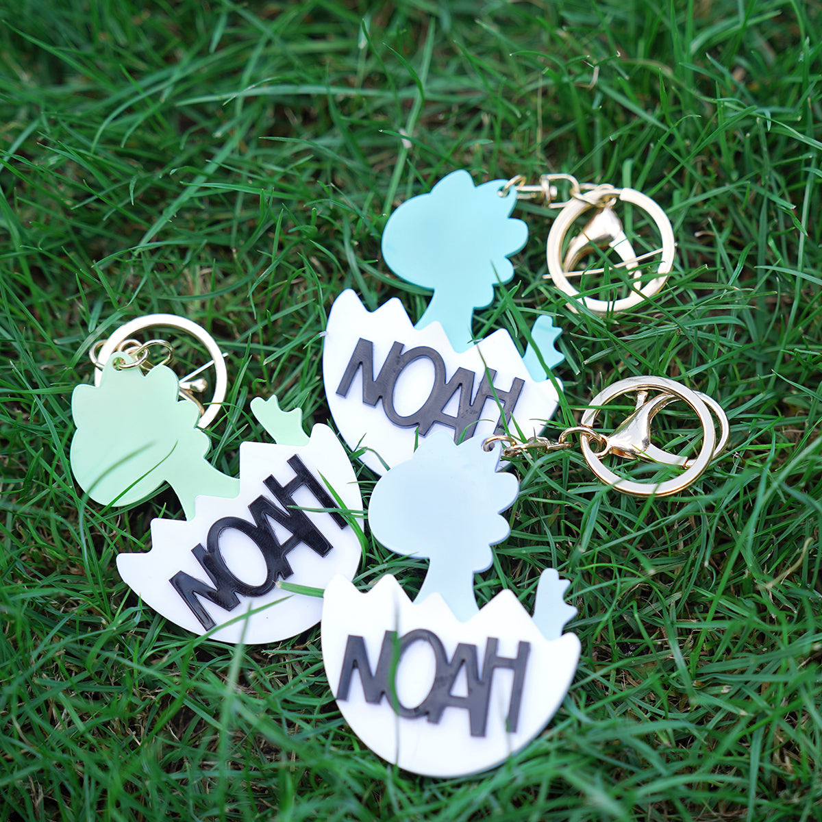 Owllaser Dinosaur Style Keychain with Name Backpack Buckle
