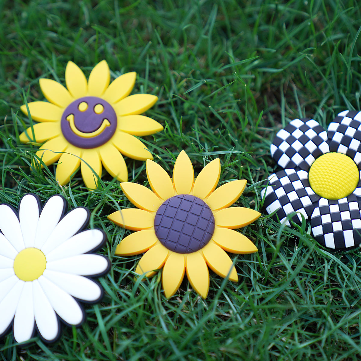 Owllaser Sunflower Rubber Beach Bag Accessories, Big Charms for Bogg Bag