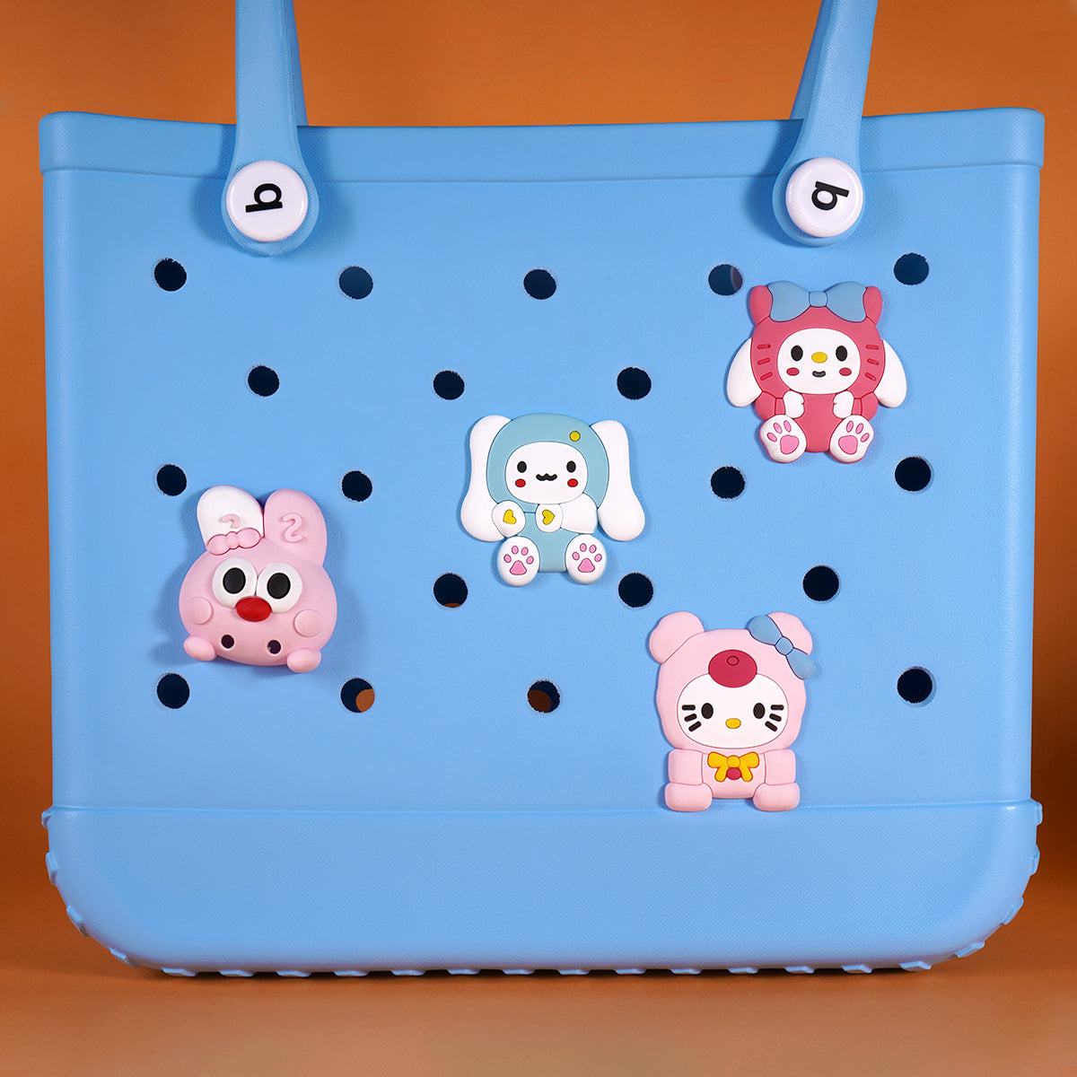 Owllaser Light Blue Rabbit Charm for Bogg Handbag