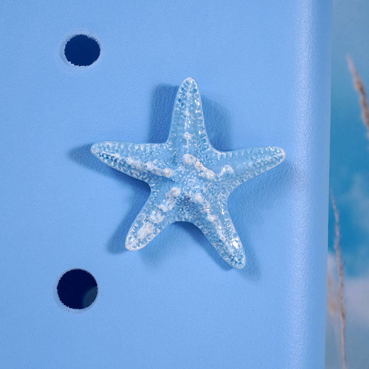 Owllaser Bundle(2Pcs) Blue Starfish and Shell Charm for Handbags, Accessories for Bogg Bags