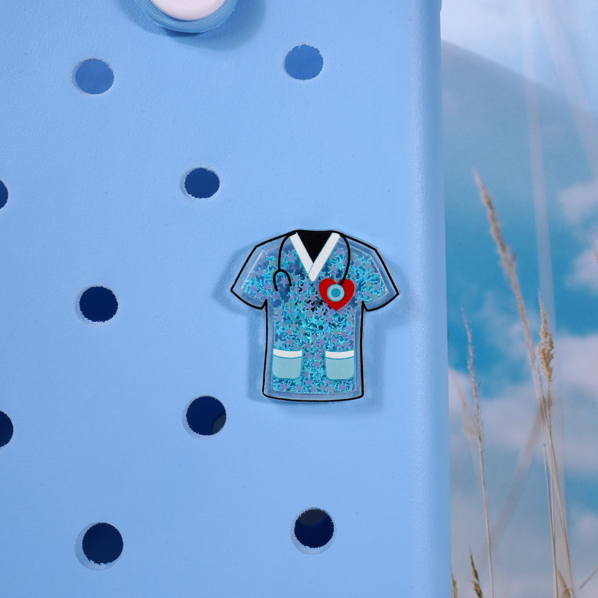 Owllaser Medical Uniform Charm with Quicksand for Handbags, Accessories for Bogg Bags