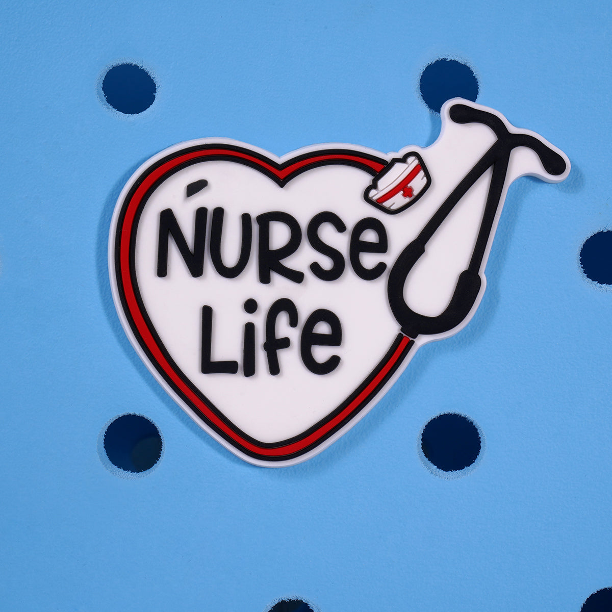 Owllaser Heart Style Charm for Bogg Handbag with Name "NURSE life"