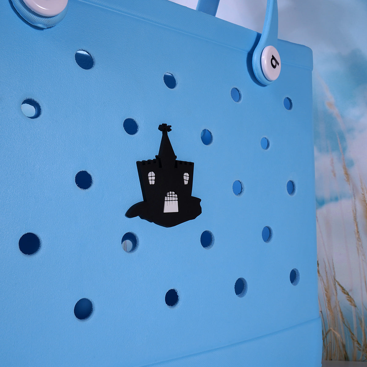 Owllaser Black Castle Charm for Handbags, Accessories for Bogg Bags