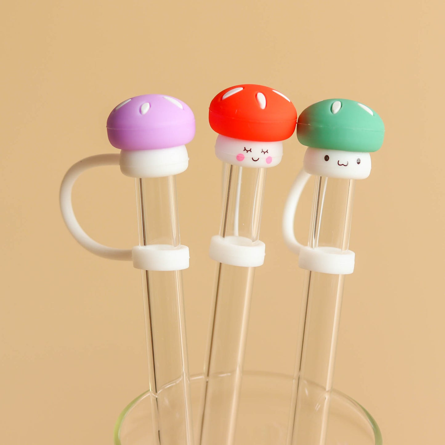 Owllaser Smile Mushroom Straw Topper, 10mm Straw Accessory