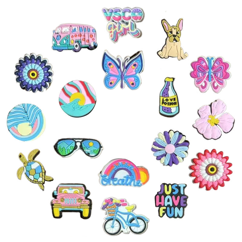 Owllaser Summer Series Charms for Shoes, Accessories for Crocs Shoes(19pcs)