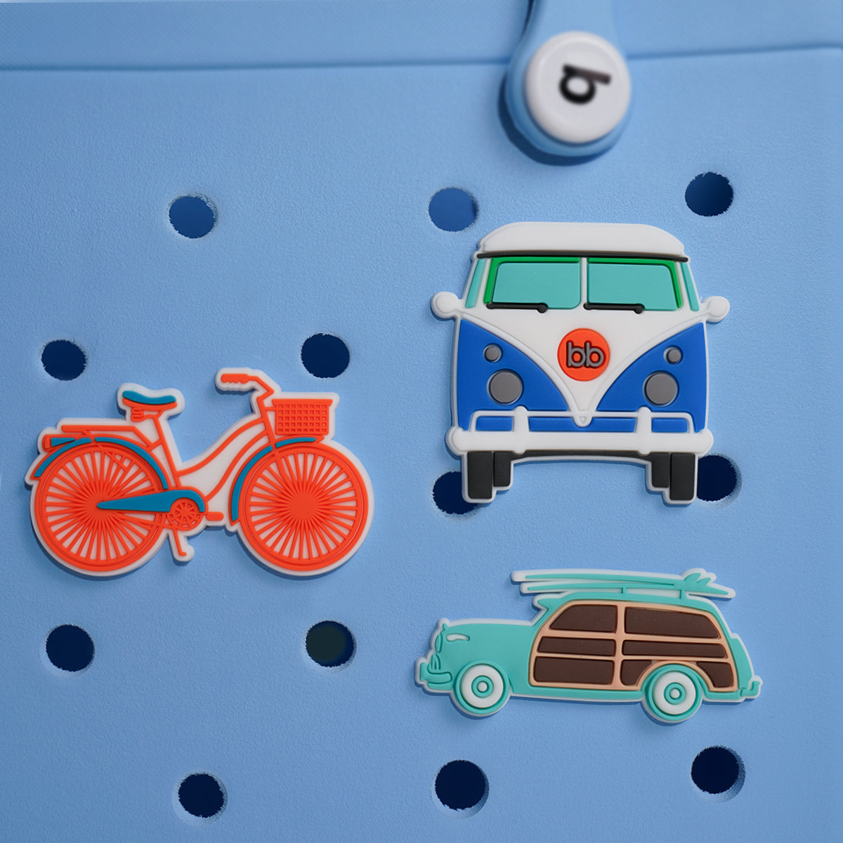 Owllaser Bicycle Charm for Handbags, Accessories PVC Rubber for Bogg Bags