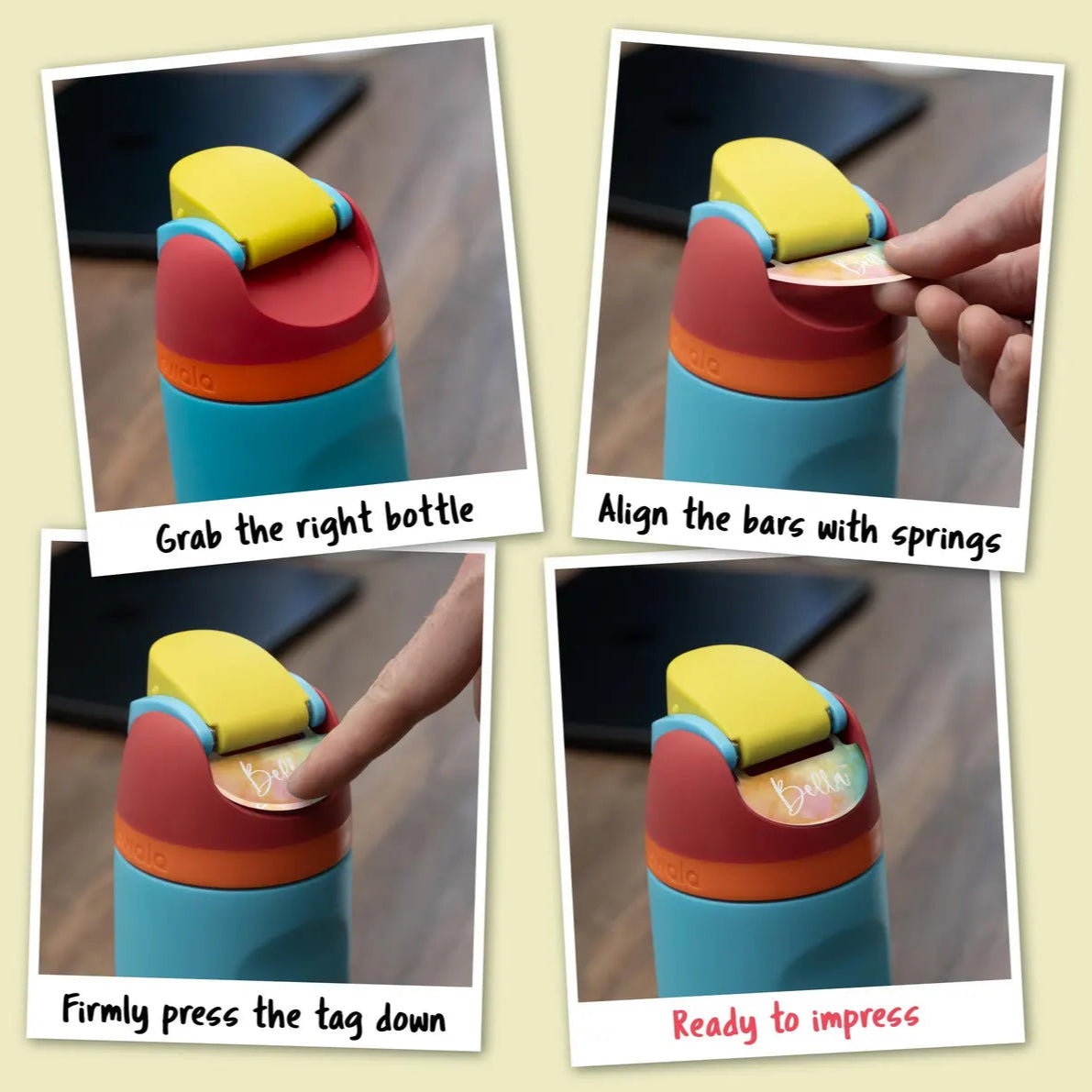 Owllaser Personalized Name Plate Clip on for Owala Free Sip