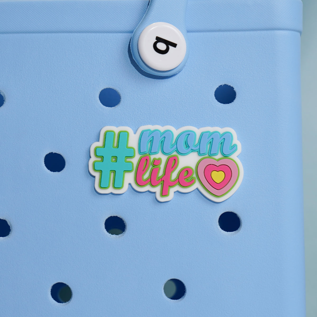 Owllaser Colorful "MOM LIFE" Charm for Handbags, Accessories PVC Rubber for Bogg Bags