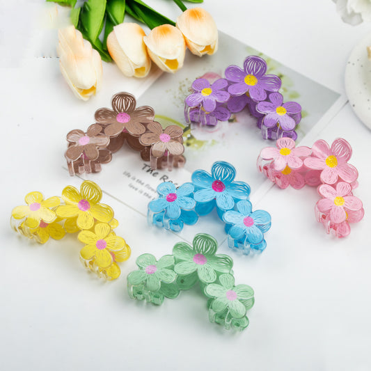 Owllaser Graffiti Style Flower Gripper, Hair Claw Clip