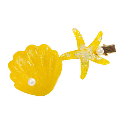 Owllaser Starfish Shell Shape Hair Clip (2Pcs)