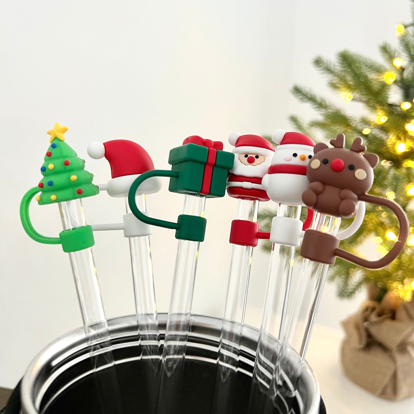 Owllaser Christmas Series Straw Topper for 10mm Straw (6Pcs)