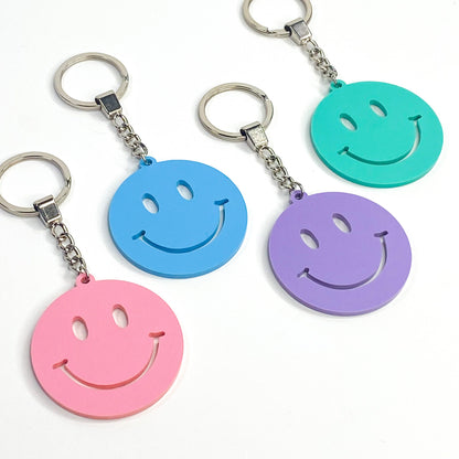 Owllaser Happy Face Acrylic Keychain, Customized colors, Bag Accessories