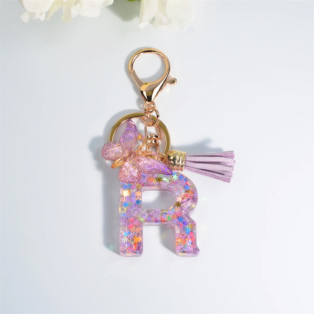 Owllaser A-Z Dreamy Sequin Letters Keychain, Bags Charms