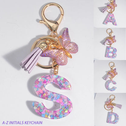 Owllaser A-Z Dreamy Sequin Letters Keychain, Bags Charms