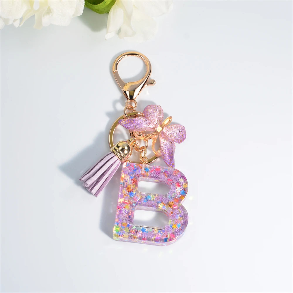 Owllaser A-Z Dreamy Sequin Letters Keychain, Bags Charms