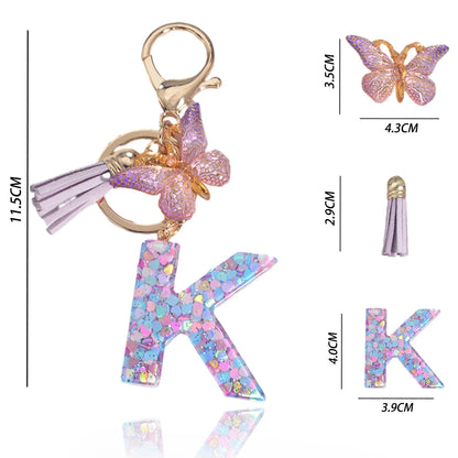 Owllaser A-Z Dreamy Sequin Letters Keychain, Bags Charms