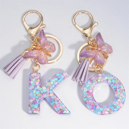 Owllaser A-Z Dreamy Sequin Letters Keychain, Bags Charms