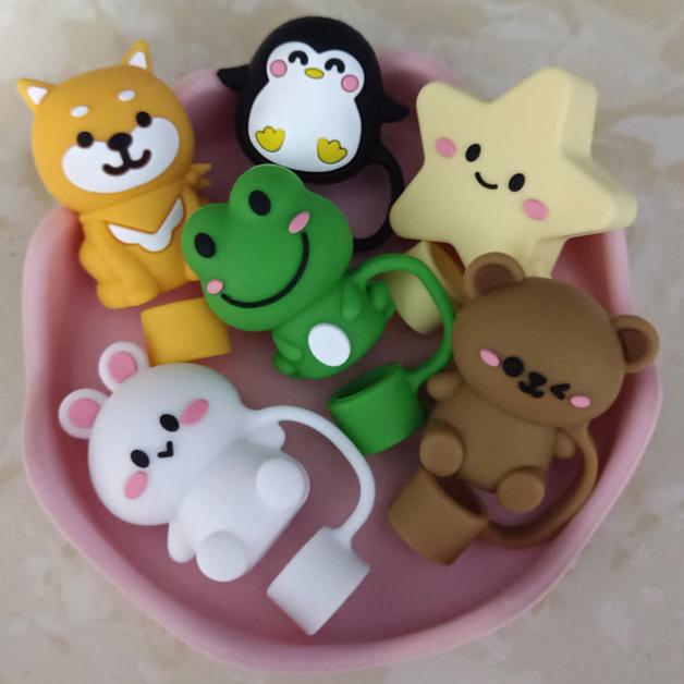 Owllaser Little Dog Straw Topper, PVC Straw Accessory for 10mm Straw