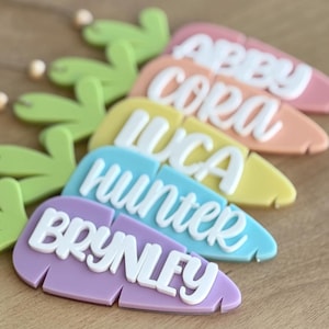 Owllaser Easter Basket Carrot Tag, Personalized Carrot Easter Basket Tag, Easter Basket Name Tag, Personalized Basket Tag