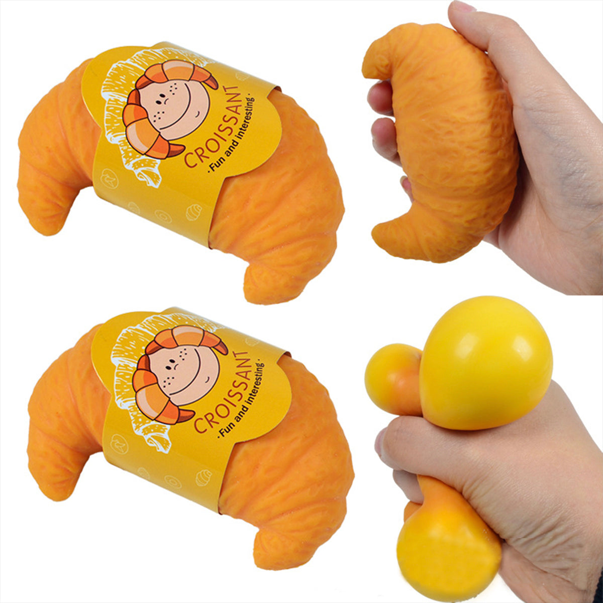 Owllaser Croissant Squeeze Toy