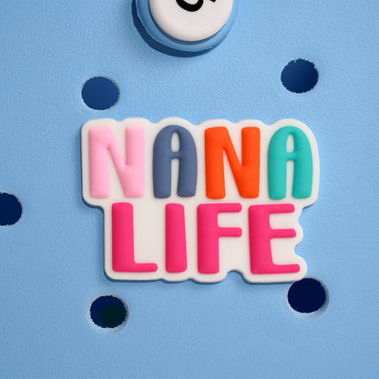 Owllaser Colorful "NANA LIFE" Charm for HandBags, Accessories PVC Rubber for Bogg Bags