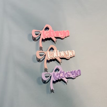 Owllaser Bow-knot Custom Name Acrylic Hair Clip Personalized Hair Accessory