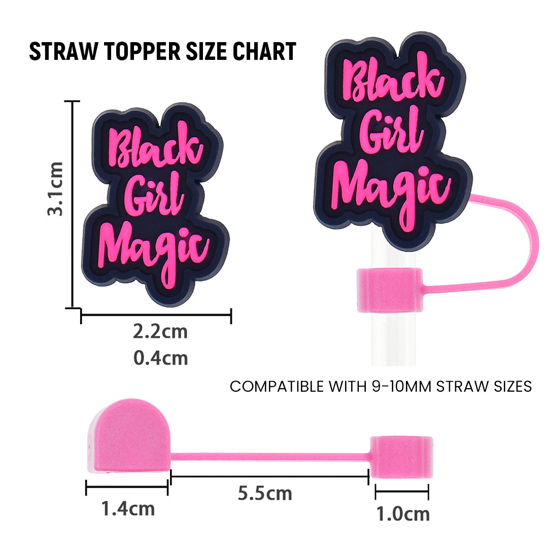 Owllaser Pink Girl Straw Topper Set for 10mm Straw (8Pcs)